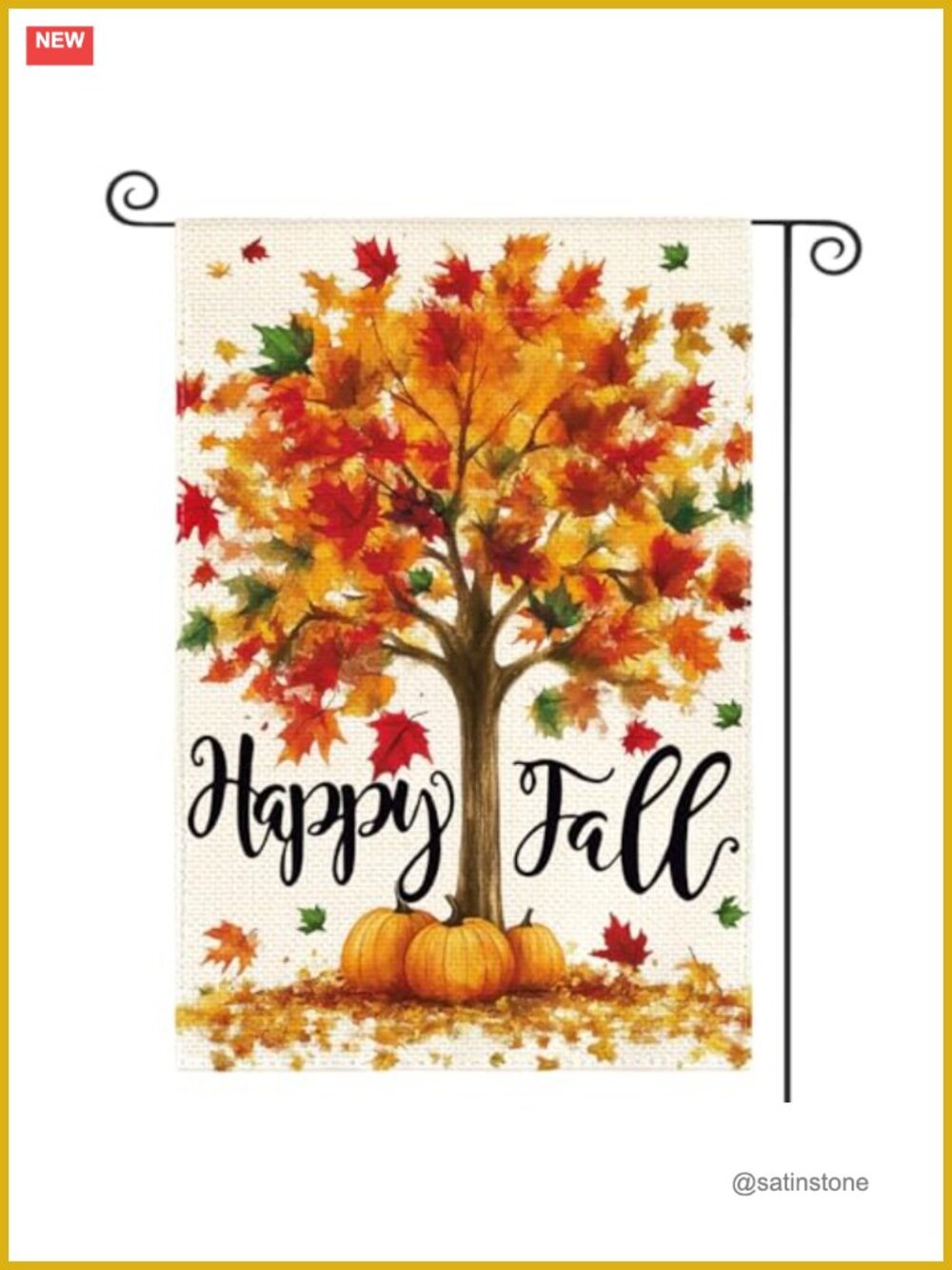 Fall Garden Flag 12x18 Double Sided Spun Polyester Outdoor Yard Decor